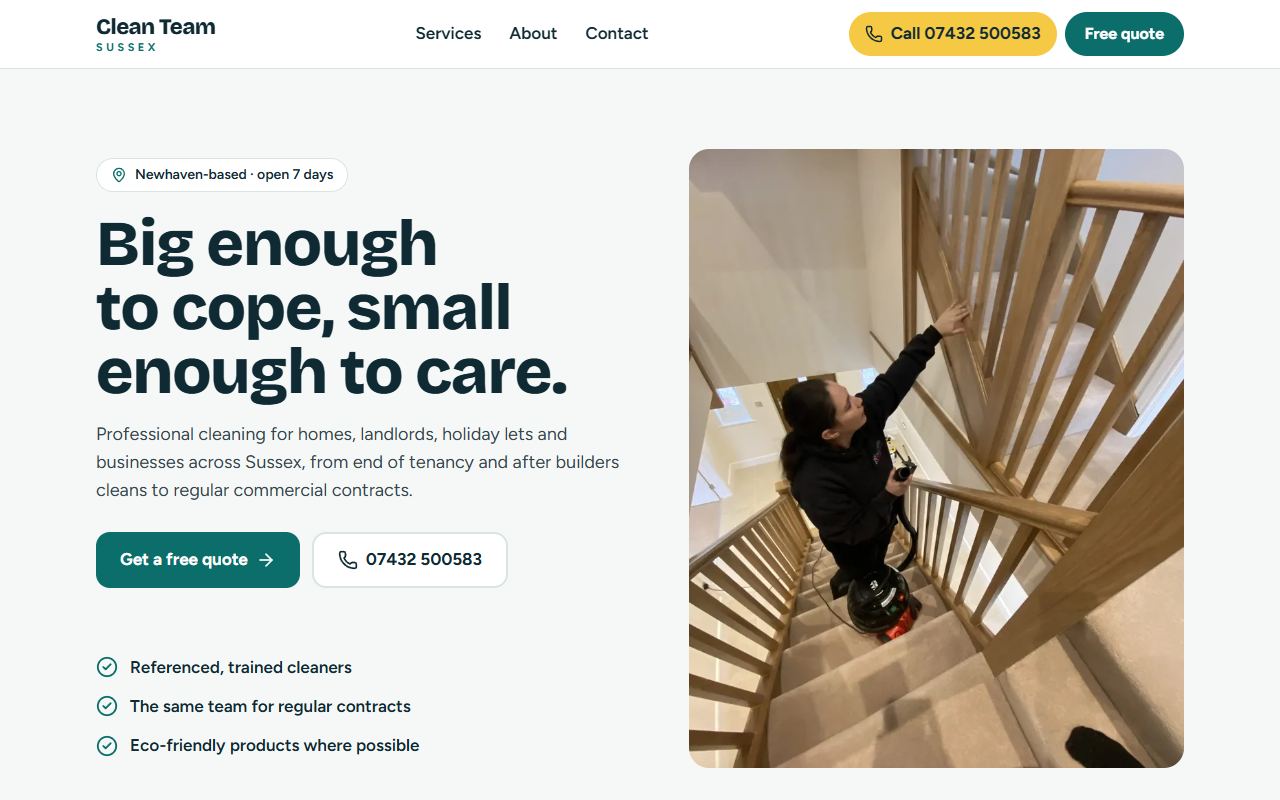 The Clean Team Sussex home page